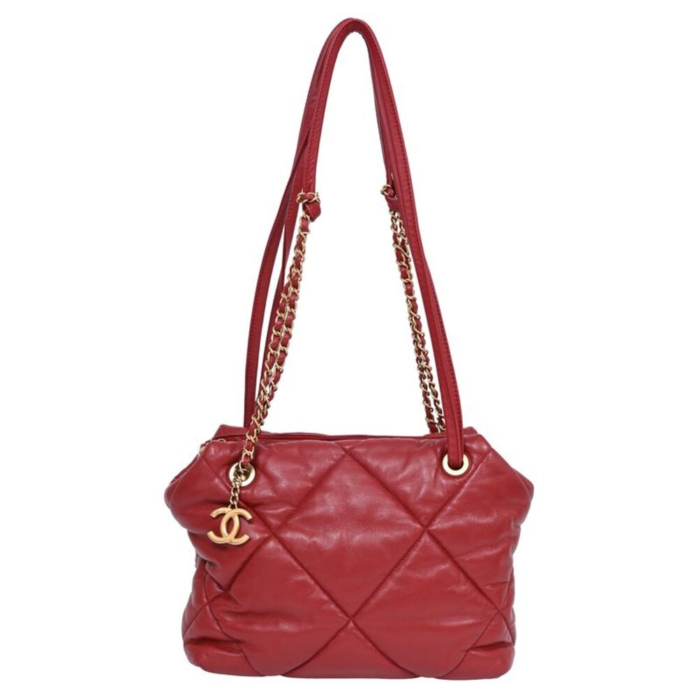 Chanel Paris-New York Quilted Shoulder Bag in Red Leather